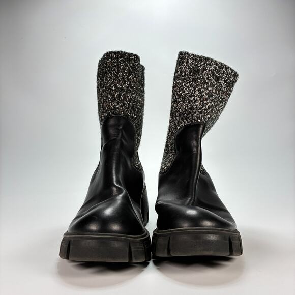 Universal Thread Keeley Chelsea Black Slip On Chunky Sock Boots Women's Size 6 - Picture 2 of 9